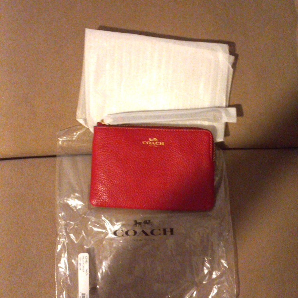 NWT Red Coach Wristlet